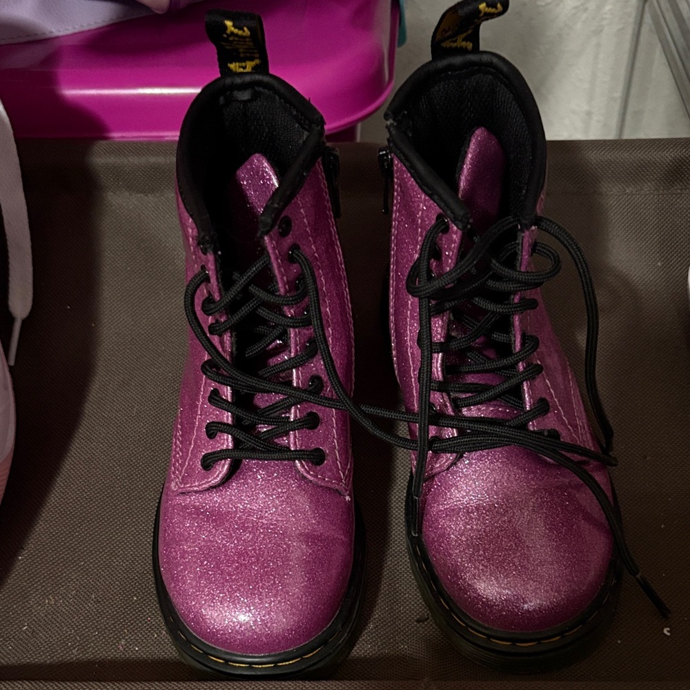 Dr. Martens Glittery Purple Kids Boots